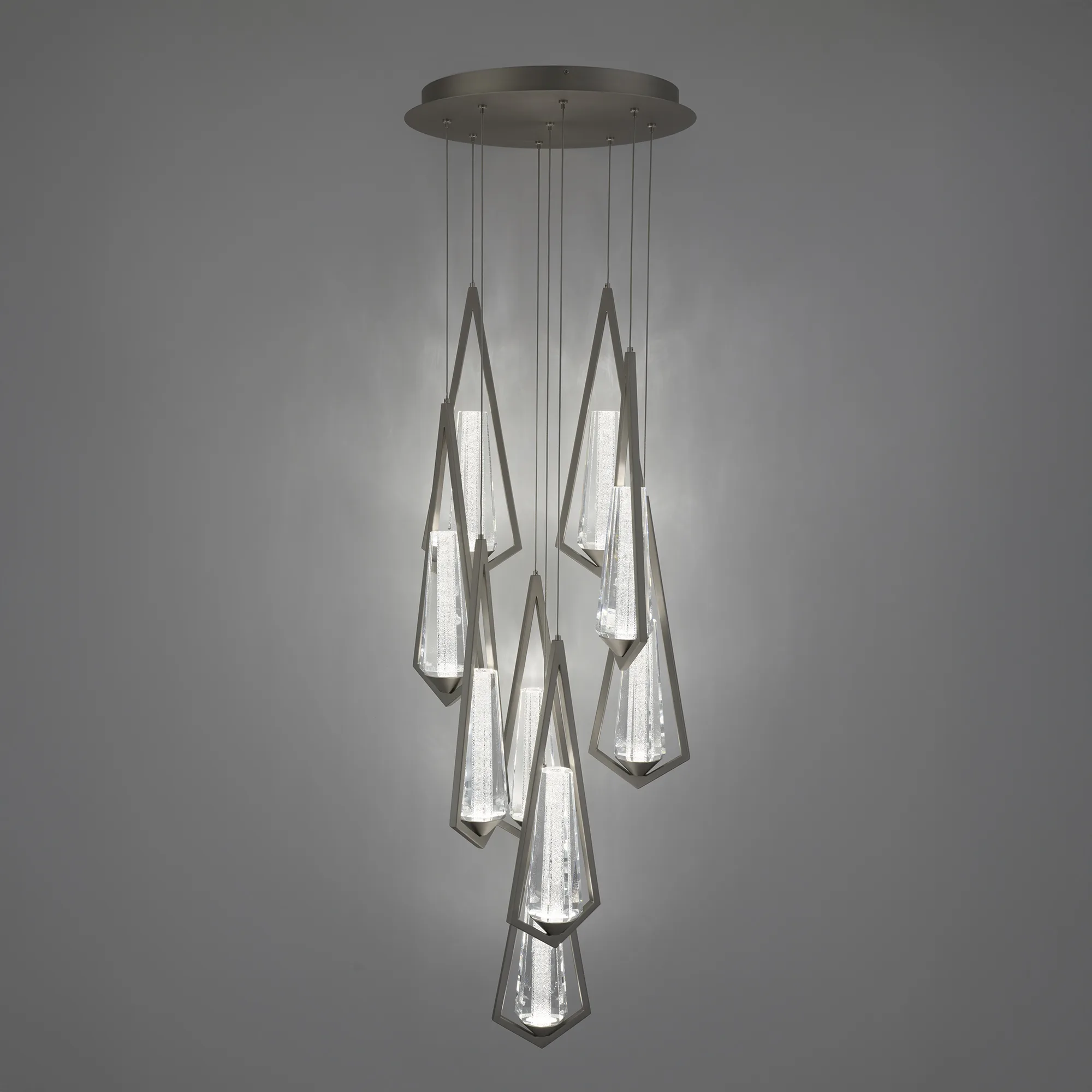 Devotion 9 Light LED 3000K/3500K/4000K Multi-Light in Aged Brass with Radiance® Crystal Dust
