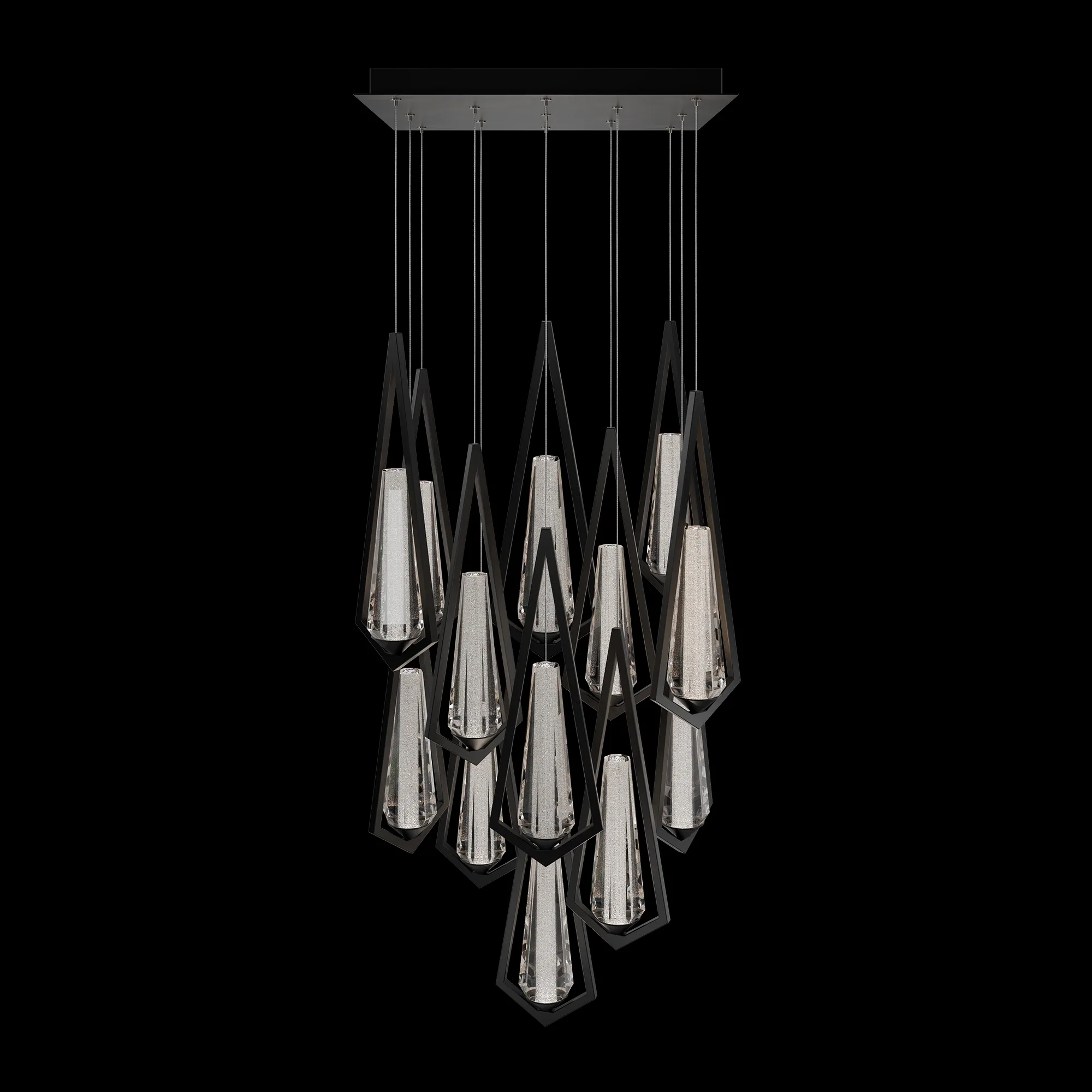 Devotion 13 Light Square LED 3000K/3500K/4000K Multi-Light in Aged Brass with Radiance® Crystal Dust