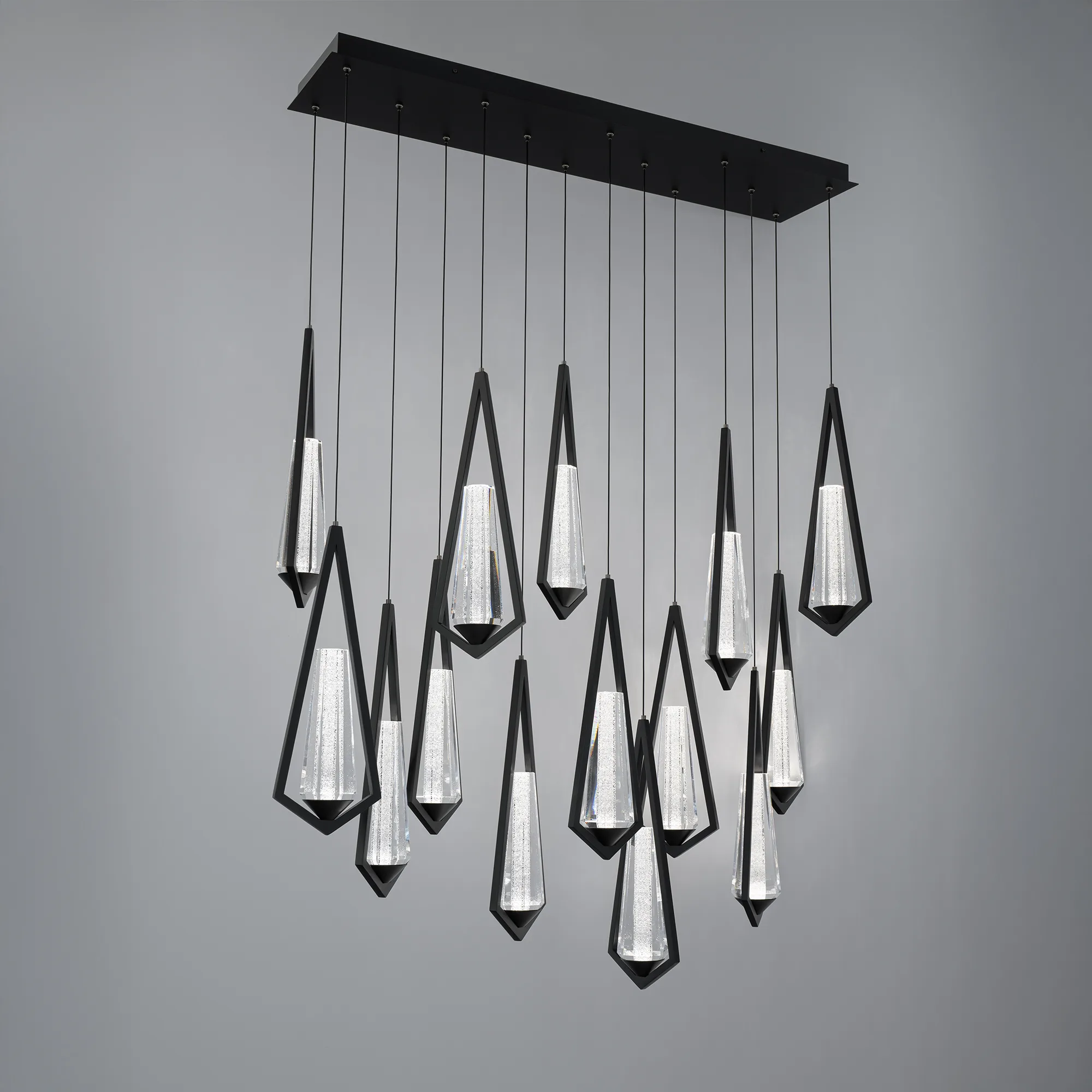 Devotion 14 Light Linear LED 3000K/3500K/4000K Multi-Light in Aged Brass with Radiance® Crystal Dust