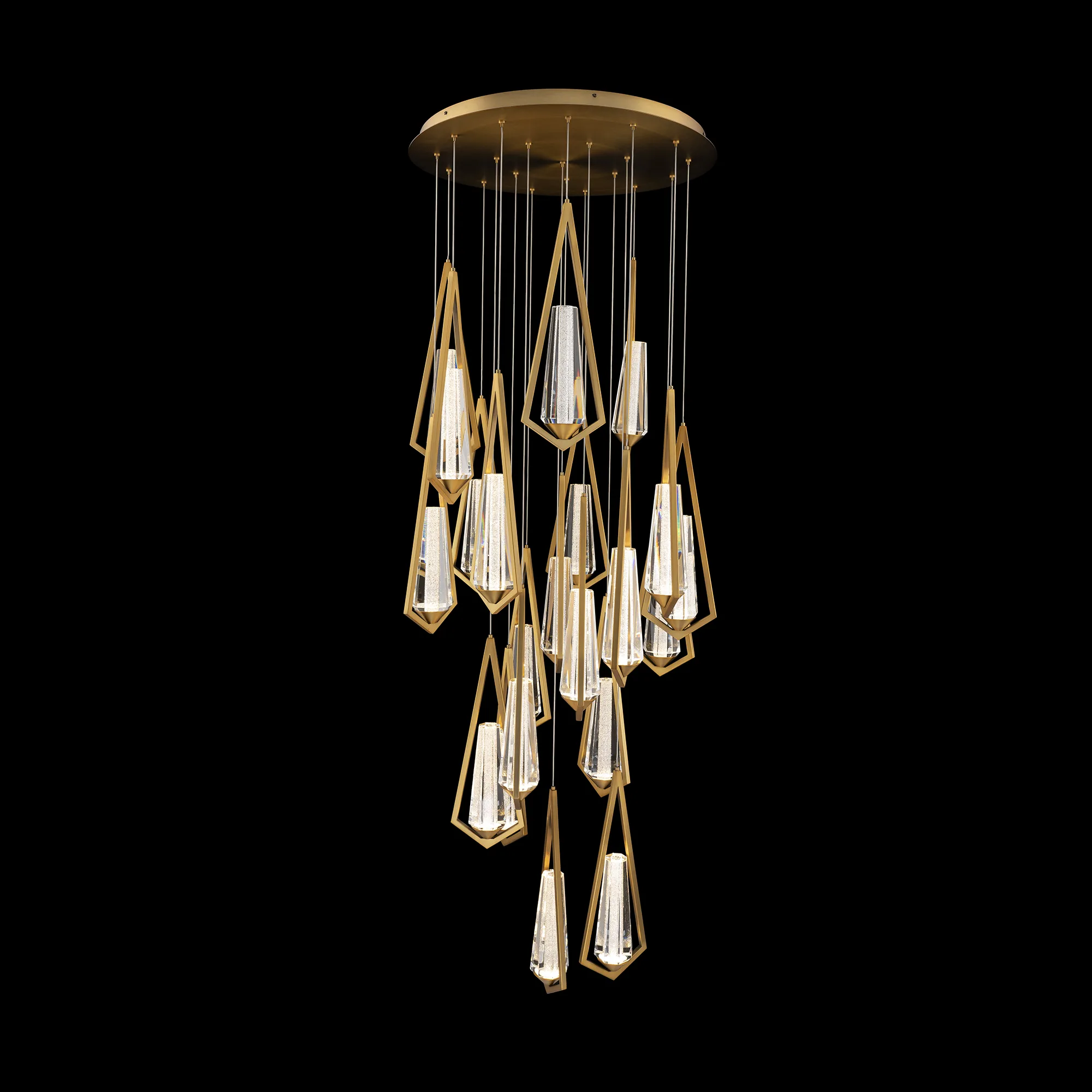 Devotion 21 Light LED 3000K/3500K/4000K Multi-Light in Aged Brass with Radiance® Crystal Dust