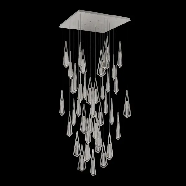 Devotion 41-Light Square LED Multi-Light Pendant in Aged Brass
