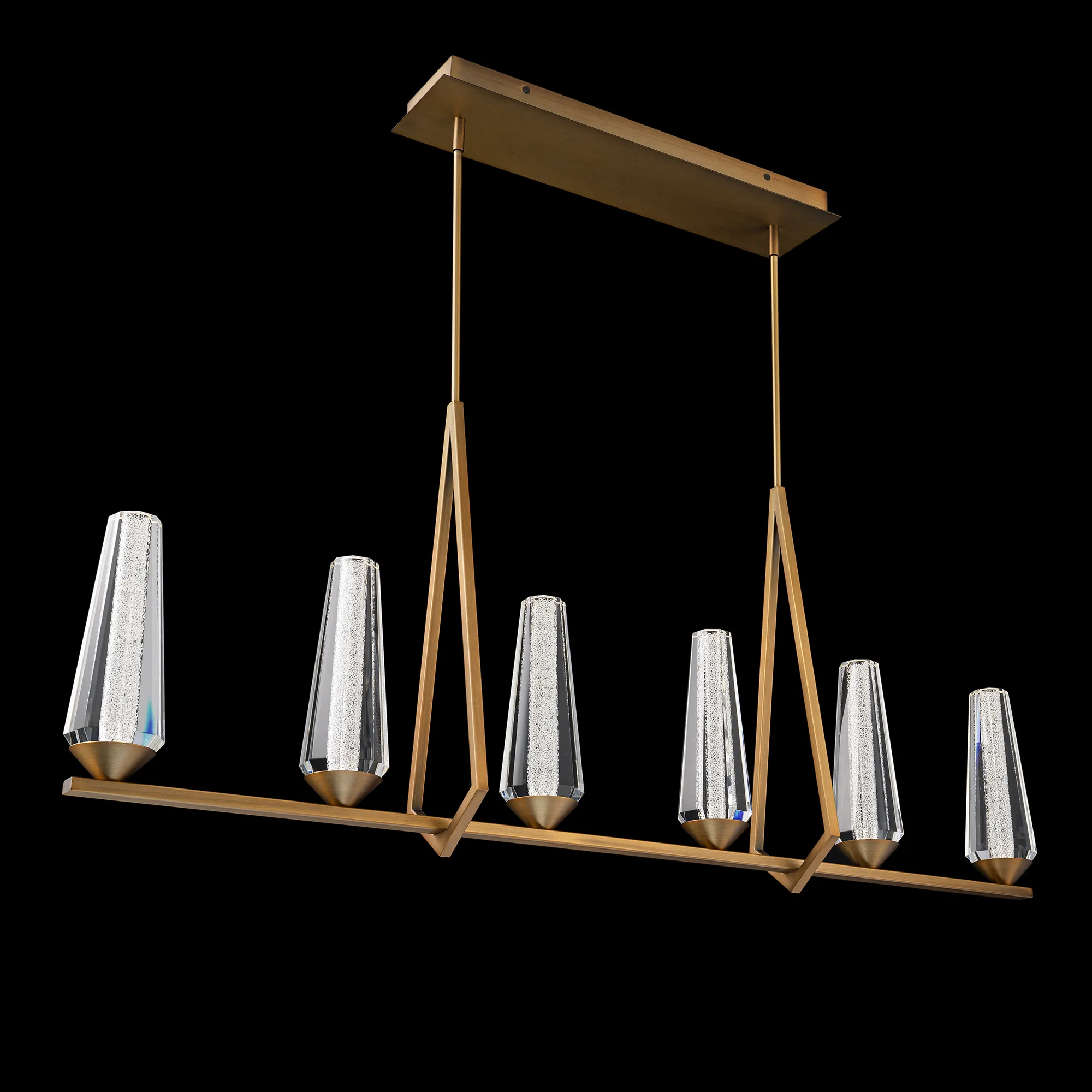Devotion 47IN LED 3000K/3500K/4000K Pendant in Aged Brass with Radiance® Crystal Dust