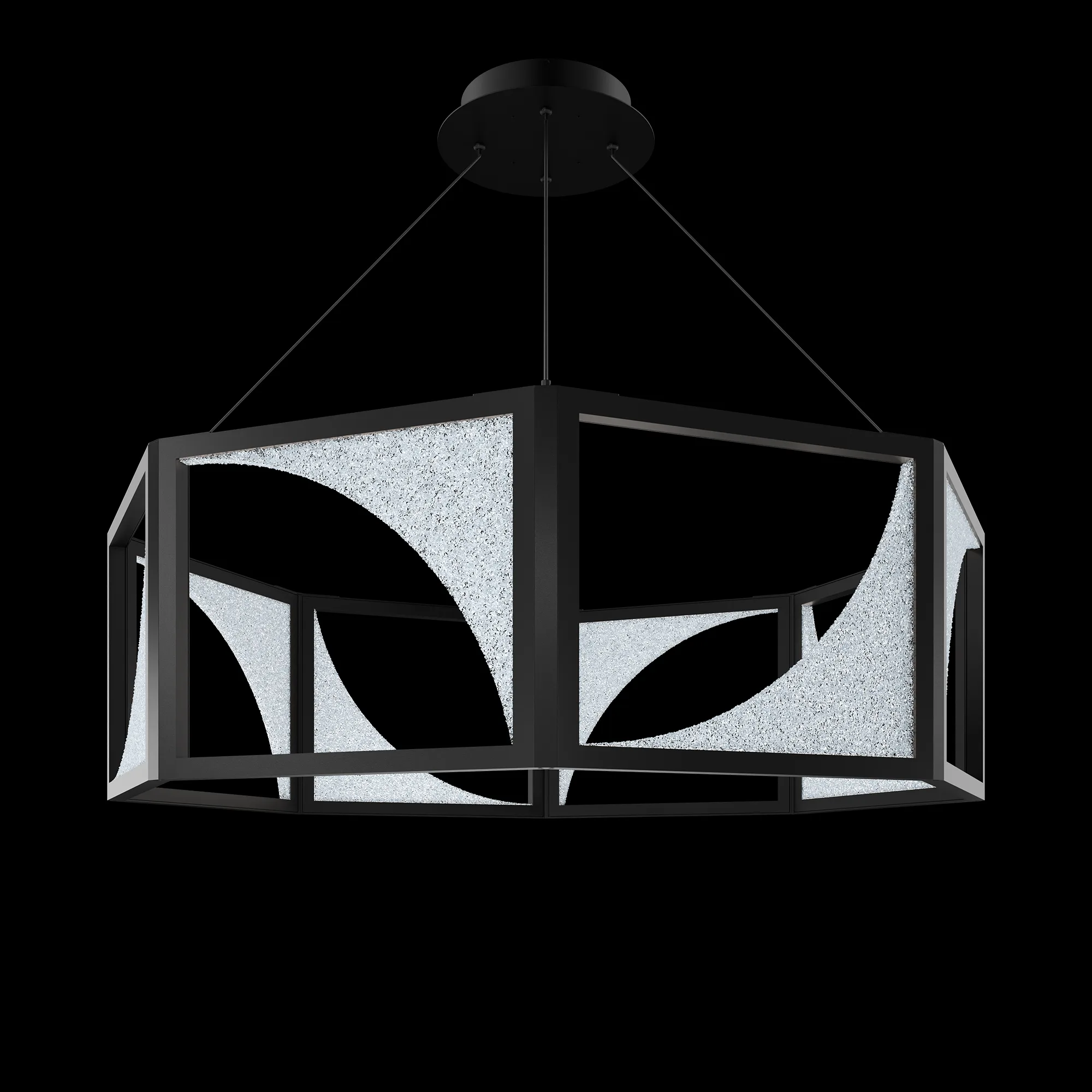 Luna 36IN LED 3000K/3500K/4000K Pendant in Black with Radiance® Crystal Dust