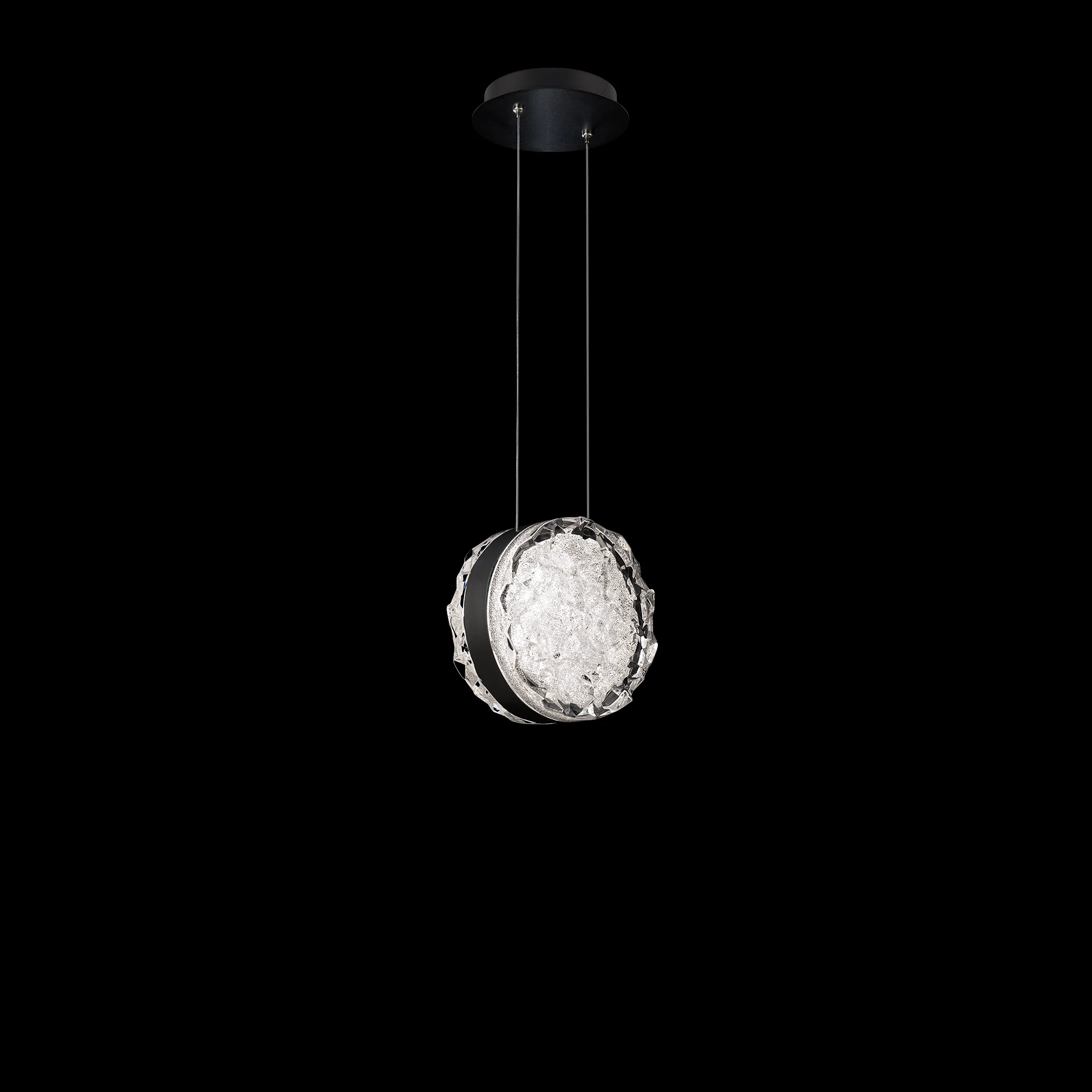 Bramble 120/277V Mini Pendant in Aged Brass with Radiance® Crystal Dust