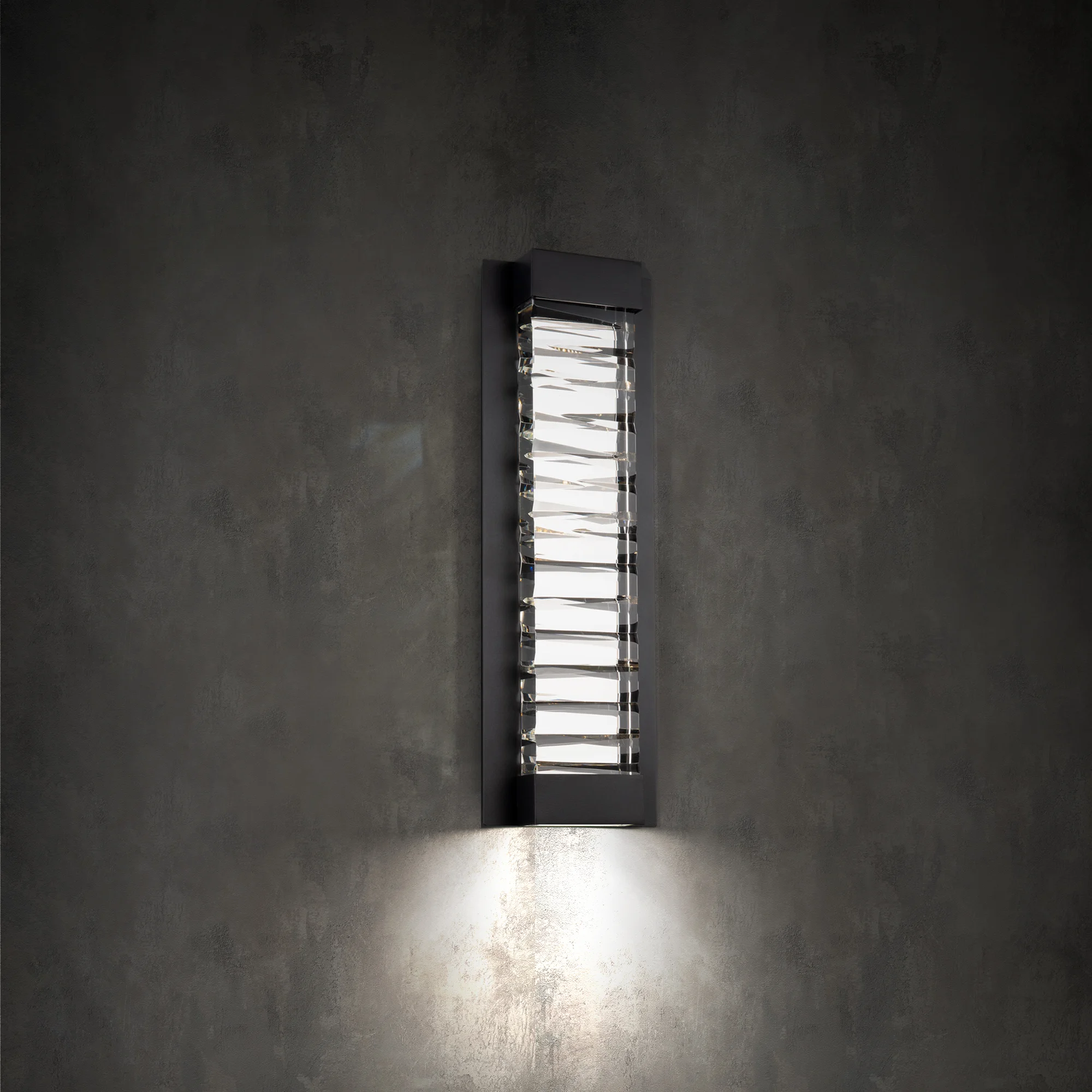 Echelon 18" LED Wall Sconce in Black with Clear Optic Crystal