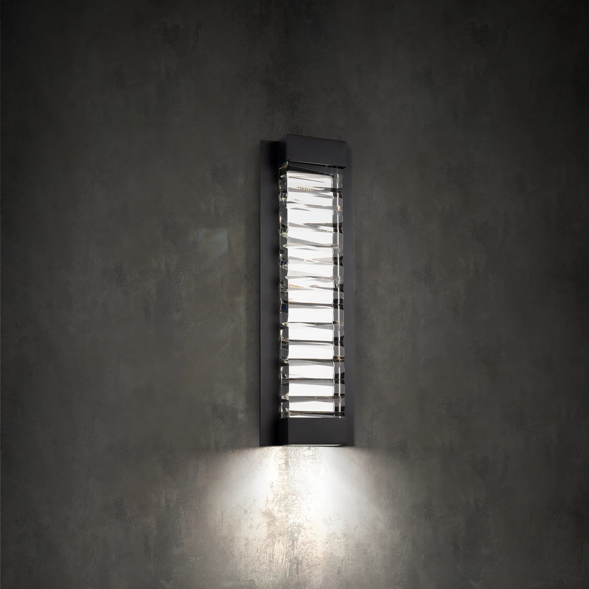 Echelon 18in LED 3000K/3500K/4000K 120V-277V Wall Sconce in Black with Clear Optic Crystal