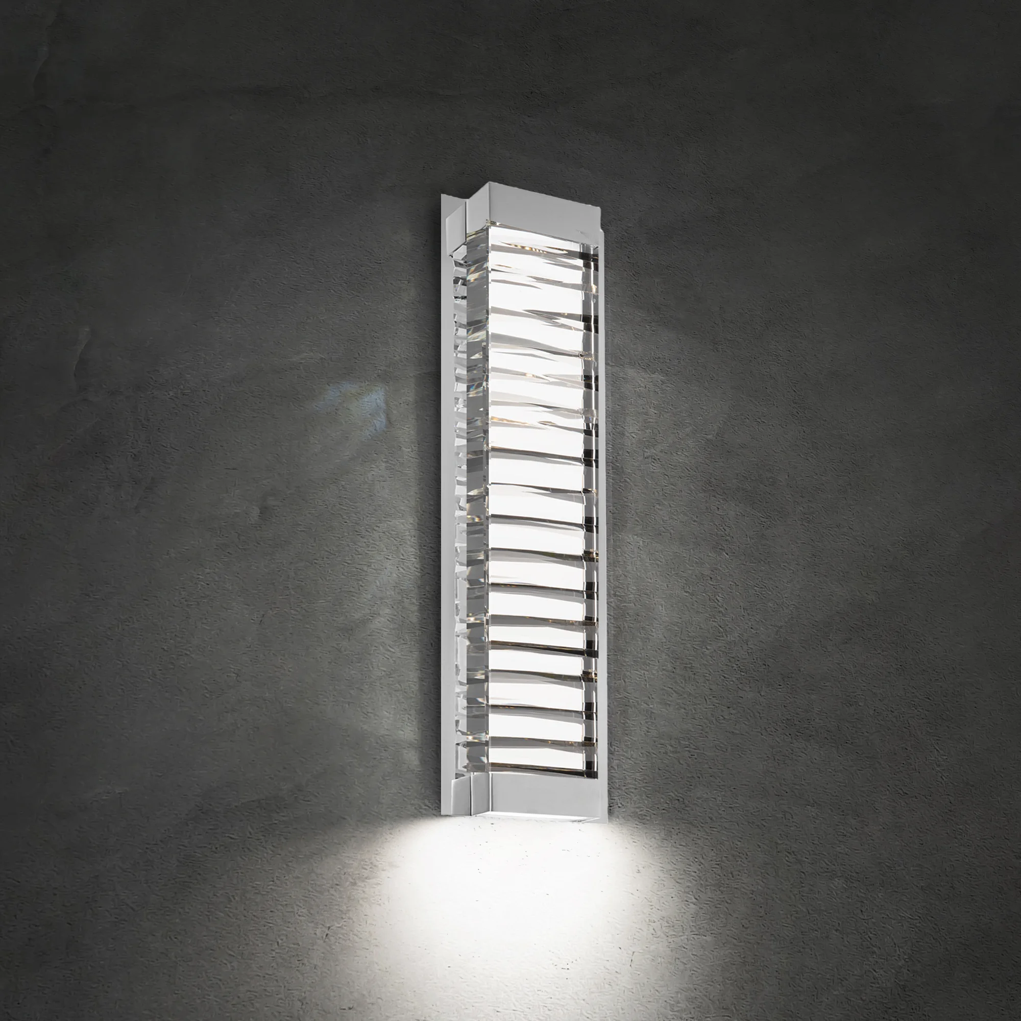 Echelon 24" LED Wall Sconce in Black with Clear Optic Crystal
