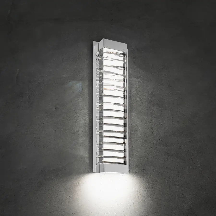 Echelon 24" LED Wall Sconce in Black with Clear Optic Crystal