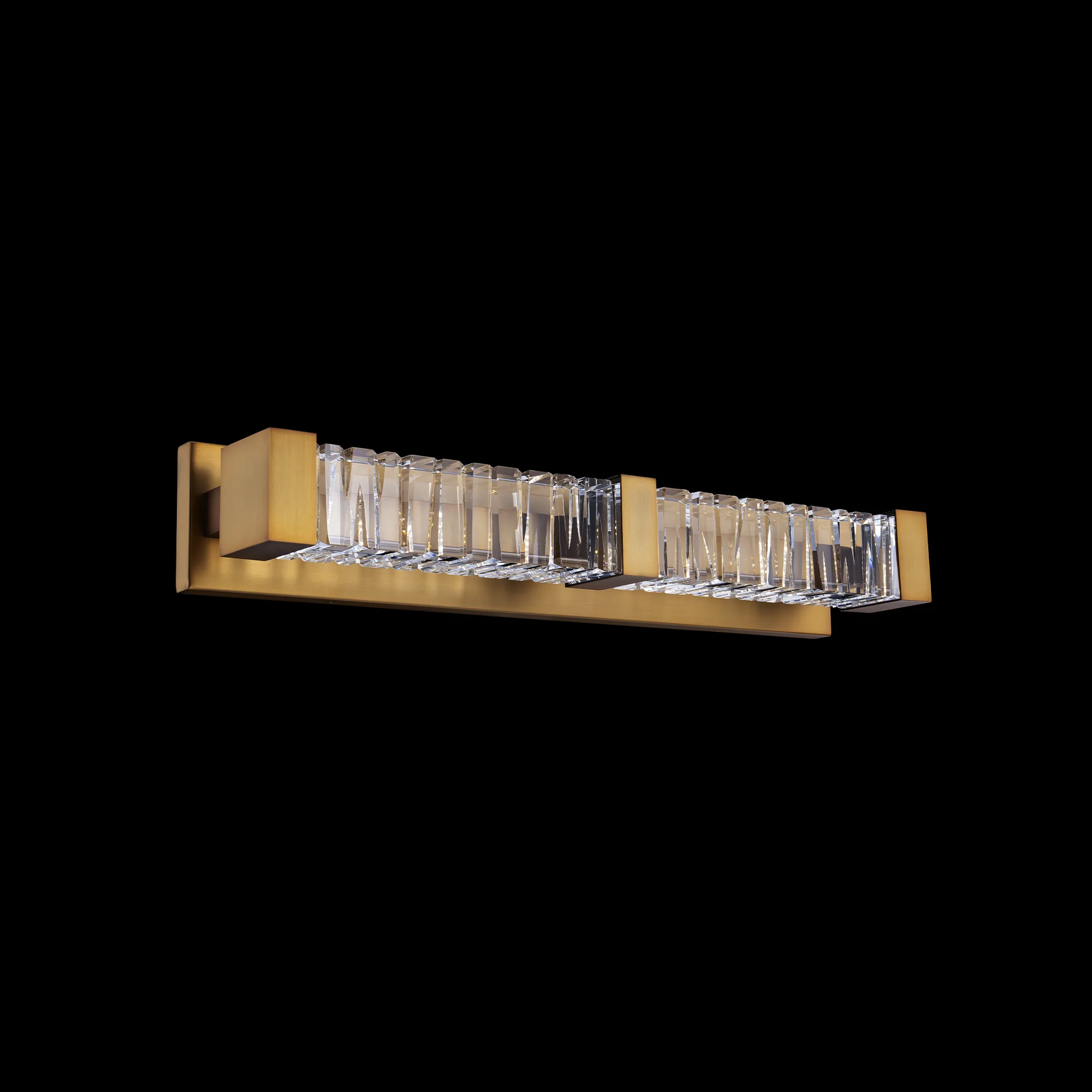 Guild 26IN LED 3000K/3500K/4000K 120V-277V Bath Vanity & Wall Light in Aged Brass with Optic Crystal
