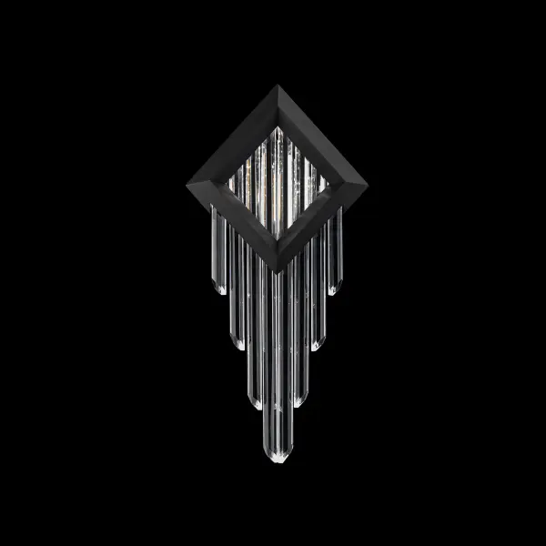 Behold translates a dramatic crystalline cascade into a striking sculptural accent. From its bold diamond-shaped frame, elongated Optic Crystal bars descend in staggered tiers, creating a vertical waterfall effect that refracts illumination with exceptional clarity. Sleek, dimensional, and visually commanding, Behold celebrates pure crystalline form and advanced illumination.