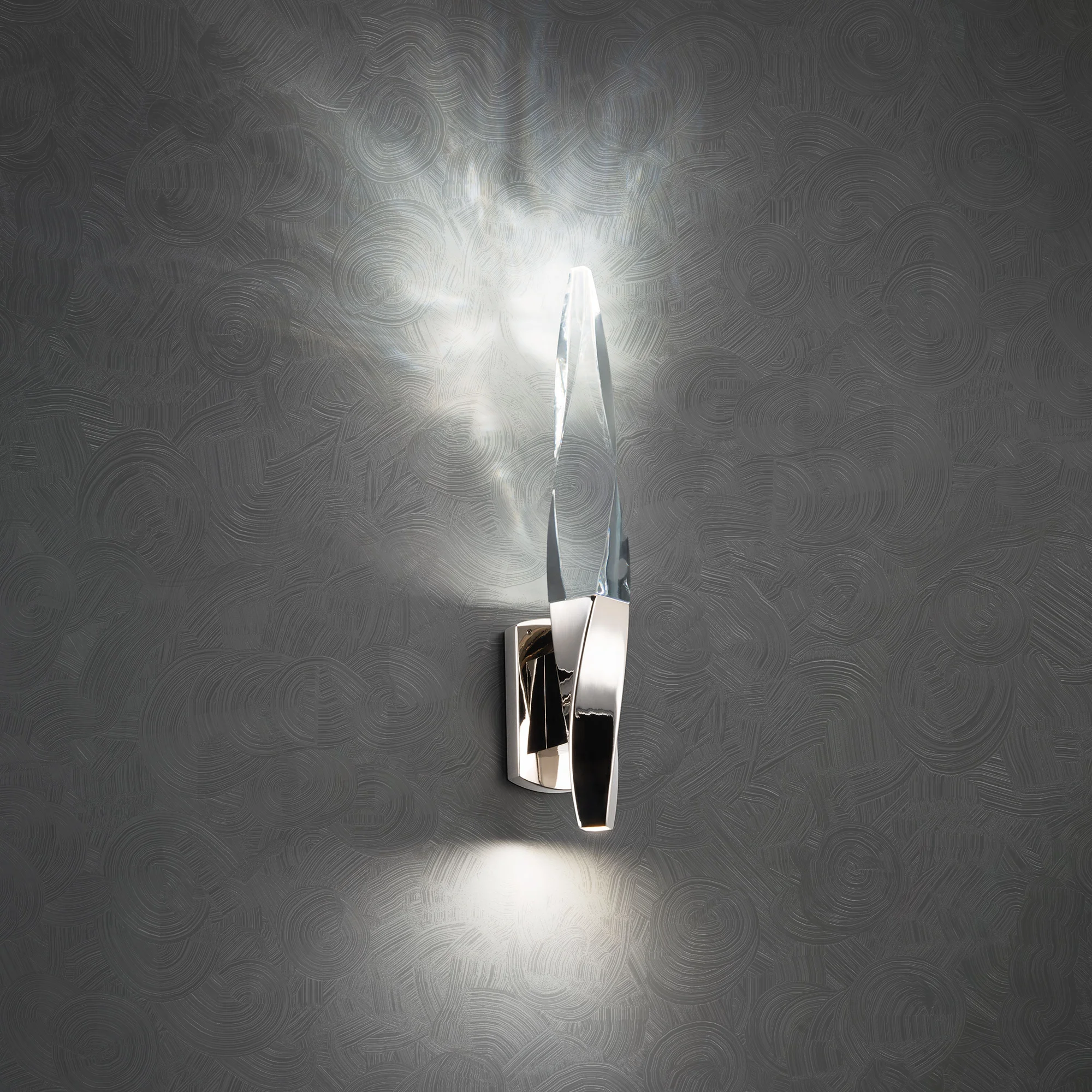Kindjal 18" LED Wall Sconce in Aged Brass with Clear Optic Crystal