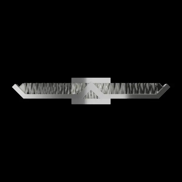 Gretel channels the bold geometry and radiant glamour of Art Deco design. Defined by its striking chevron-inspired metal silhouette, the fixture showcases a long faceted Optic Crystal bar whose prismatic cuts refract light in shimmering, jewel-like patterns. Sleek, directional, and undeniably dramatic, Gretel transforms classic Deco motifs into a fresh contemporary statement.