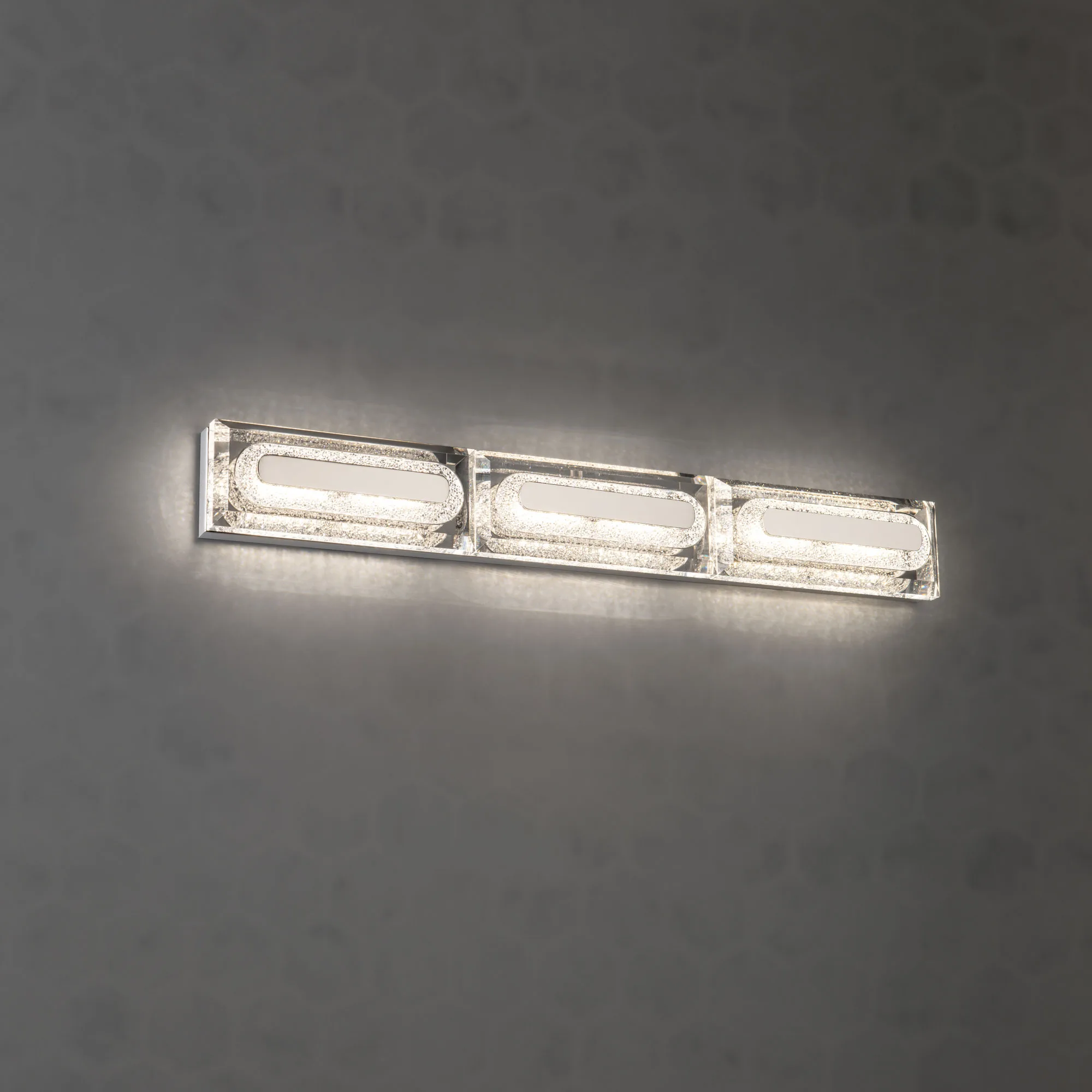 Soiree 27in LED 3000K/3500K/4000K 120V-277V Bath Vanity & Wall Light in Aged Brass with Clear Radiance Crystal Dust