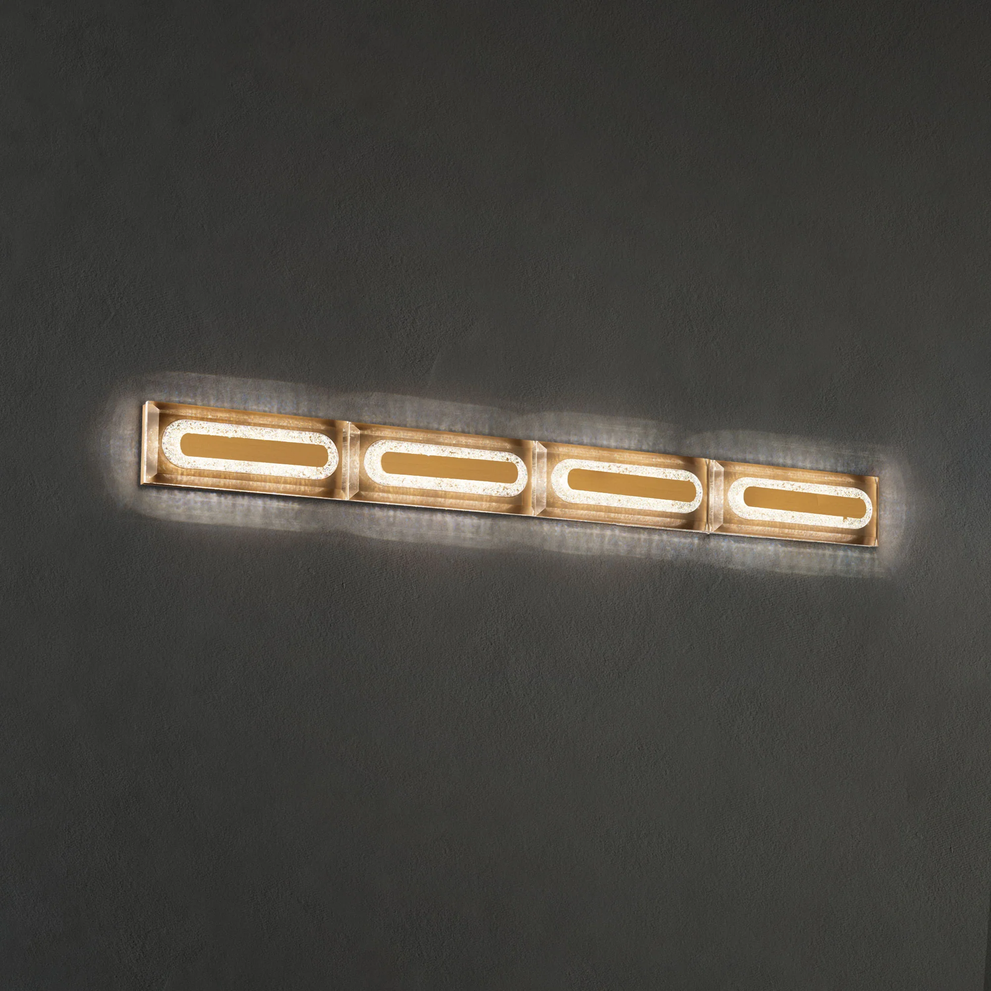 Soiree 36" LED Bath Vanity & Wall Light in Aged Brass with Clear Radiance Crystal Dust