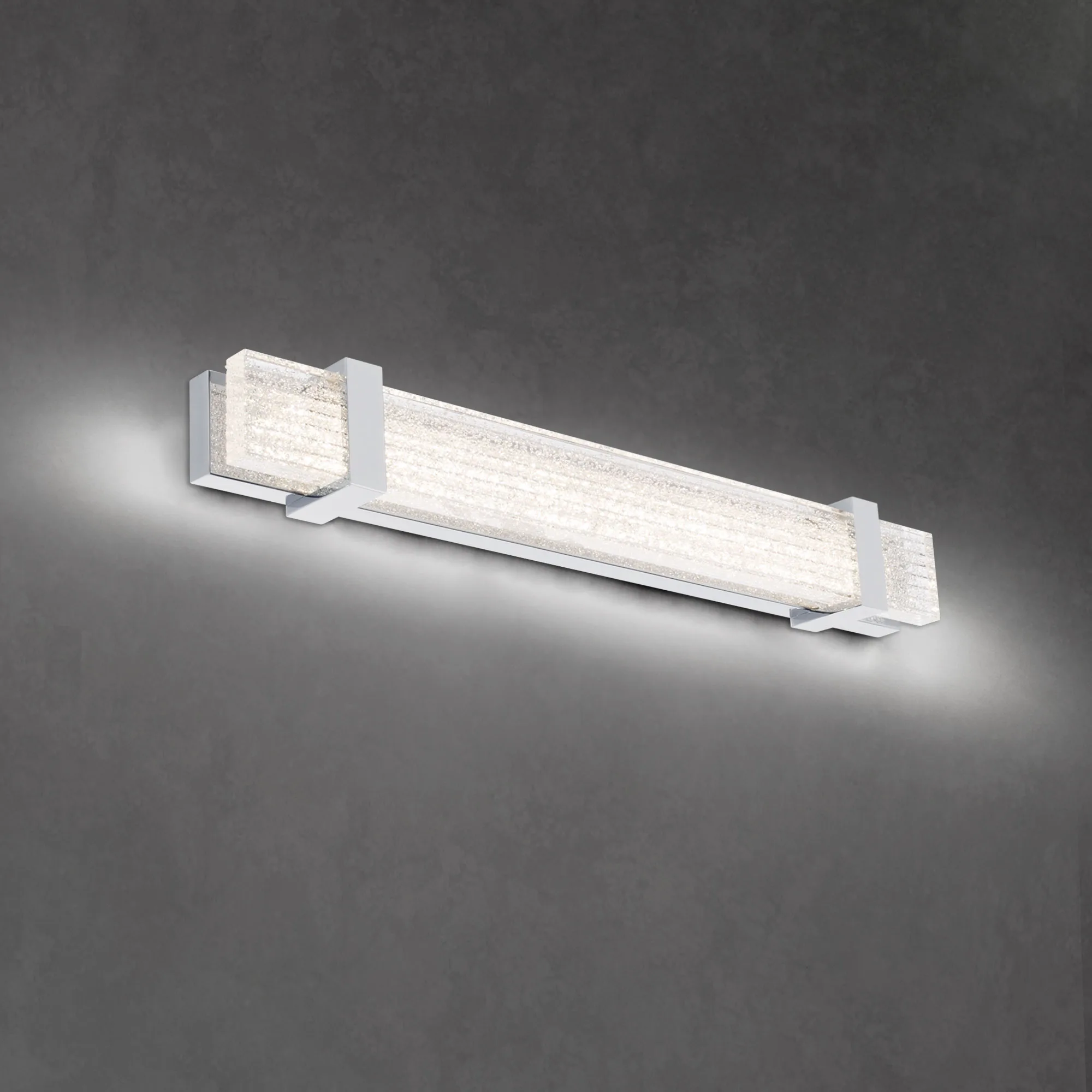 Verandah 27in LED 3000K/3500K/4000K 120V-277V Bath Vanity & Wall Light in Aged Brass with Clear Radiance Crystal Dust