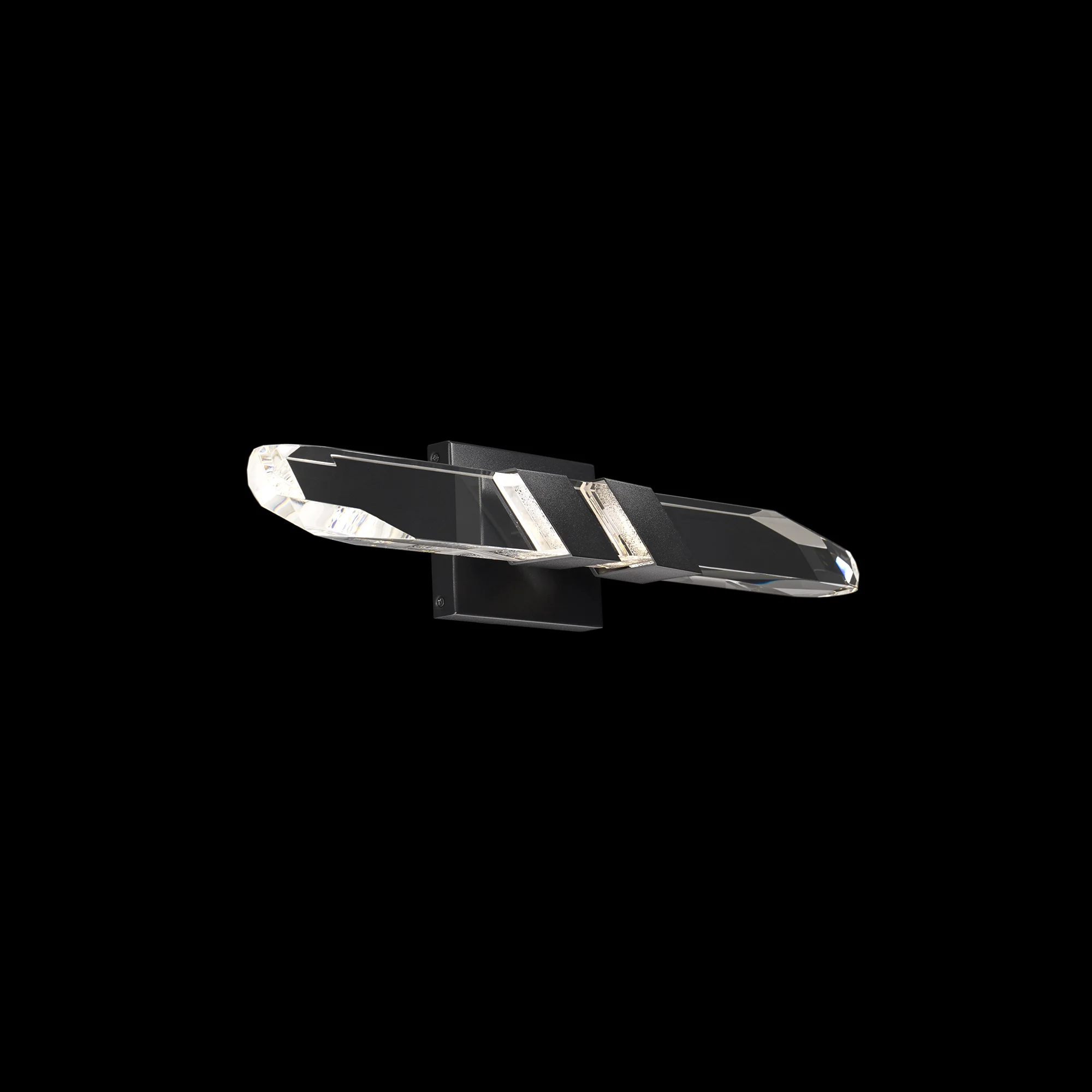 Traverse 24" LED Bath Vanity & Wall Light in Black with Optic Crystal