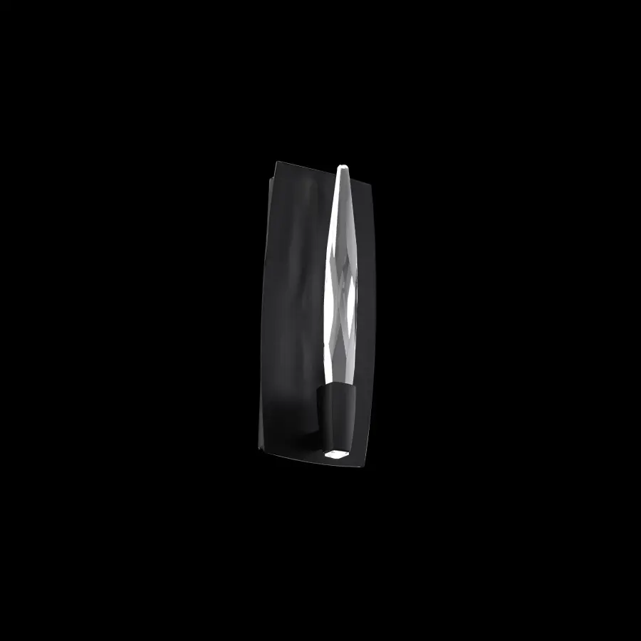 Twirl 14" LED Wall Sconce in Black with Optic Crystal