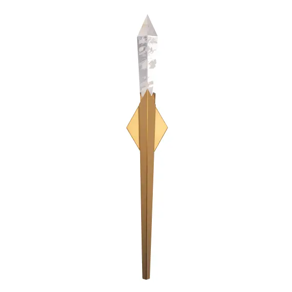 Luxuriously crafted and beautifully designed to add dramatic character to any space, a spear of Optic Haze® Quartz composed of natural quartz gemstone illuminates and gravitates with bolts of luminous energy.