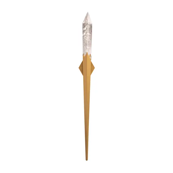 Luxuriously crafted and beautifully designed to add dramatic character to any space, a spear of Optic Haze® Quartz composed of natural quartz gemstone illuminates and gravitates with bolts of luminous energy.