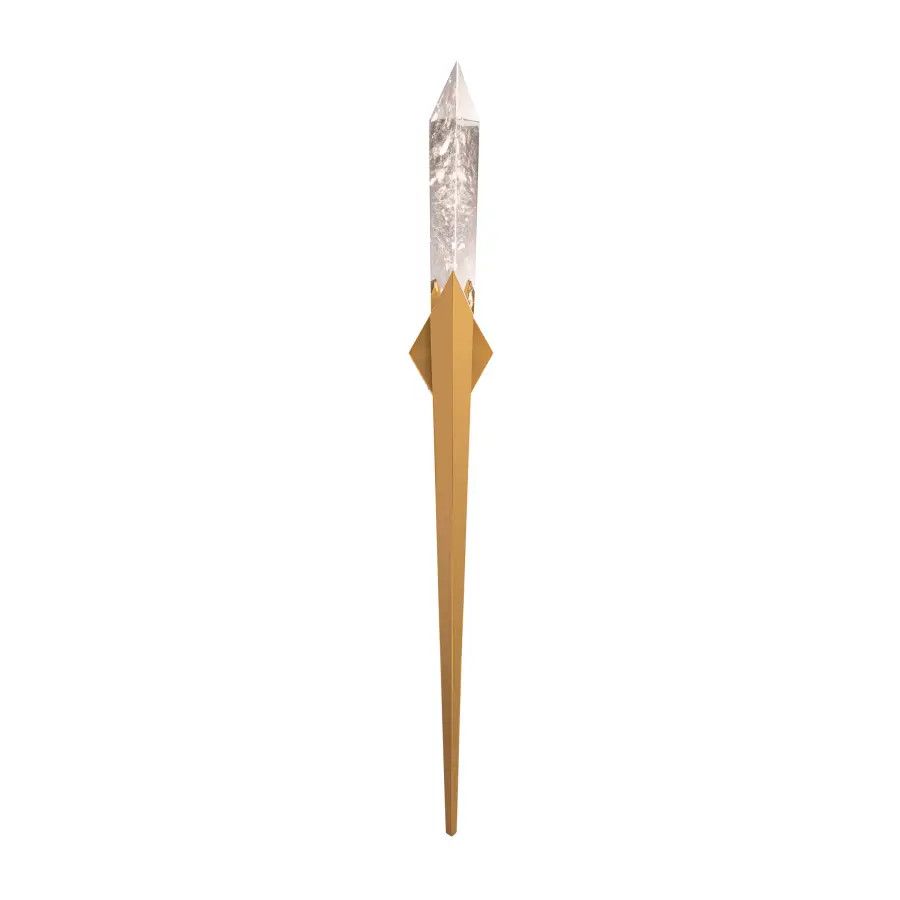 Solitude 70" LED Wall Sconce in Aged Brass with Optic Haze Quartz