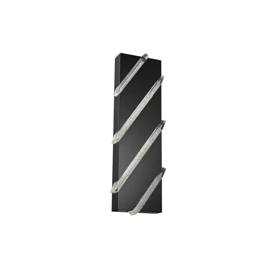 Barra 22" LED Wall Sconce in Black with Radiance Crystal Dust