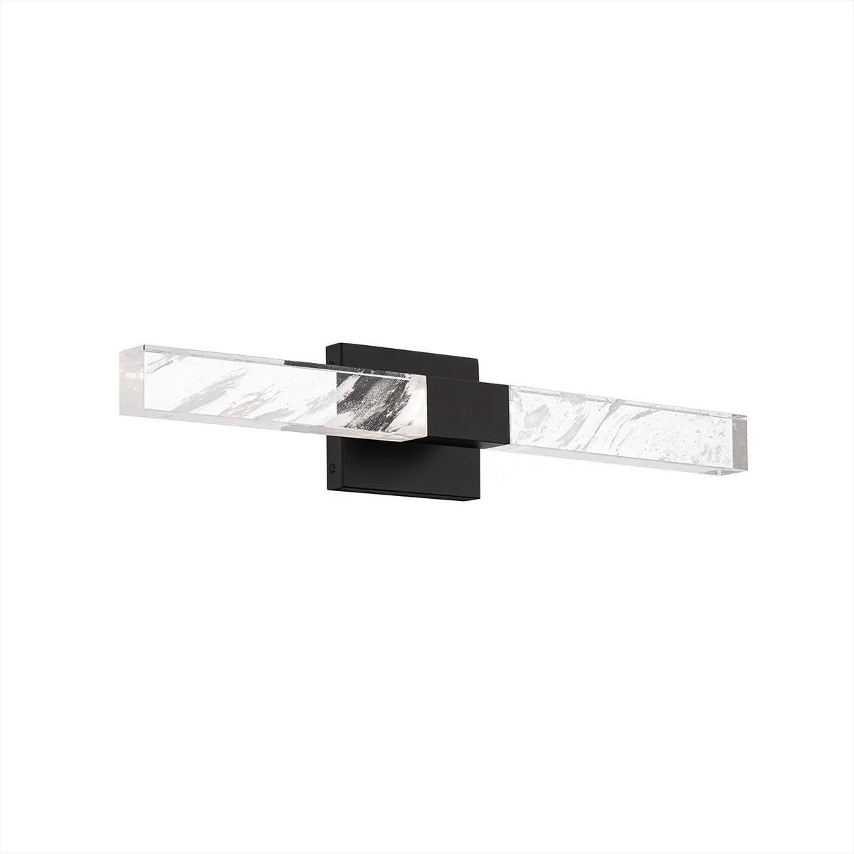 Baton 26" LED Wall Sconce in Black with Optic Haze Quartz