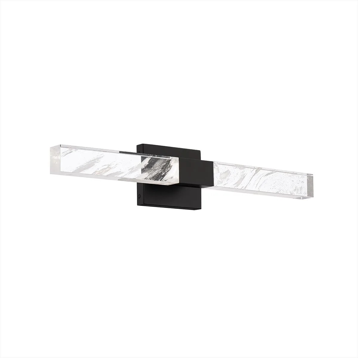 Baton 26in 120/277V LED Wall Sconce in Black with Optic Haze Quartz