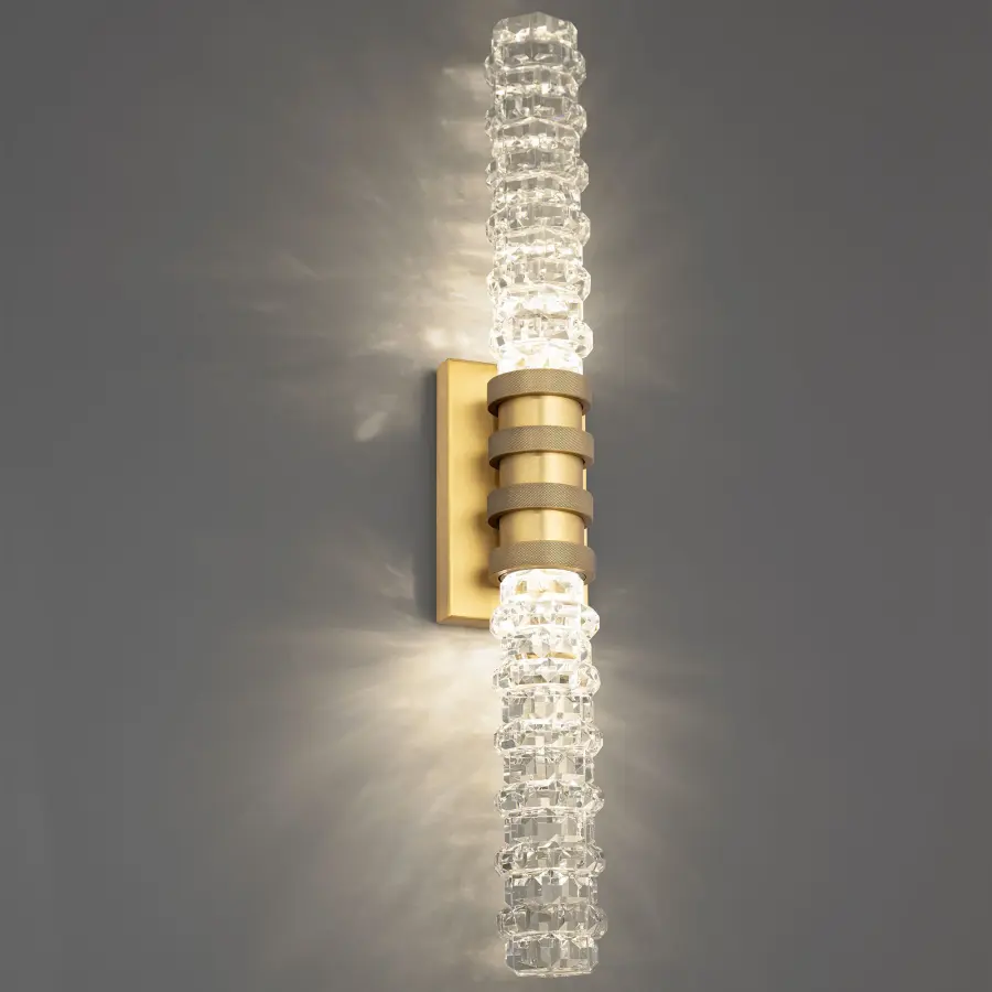 Kemberly 28" LED Bath Vanity & Wall Light in Aged Brass