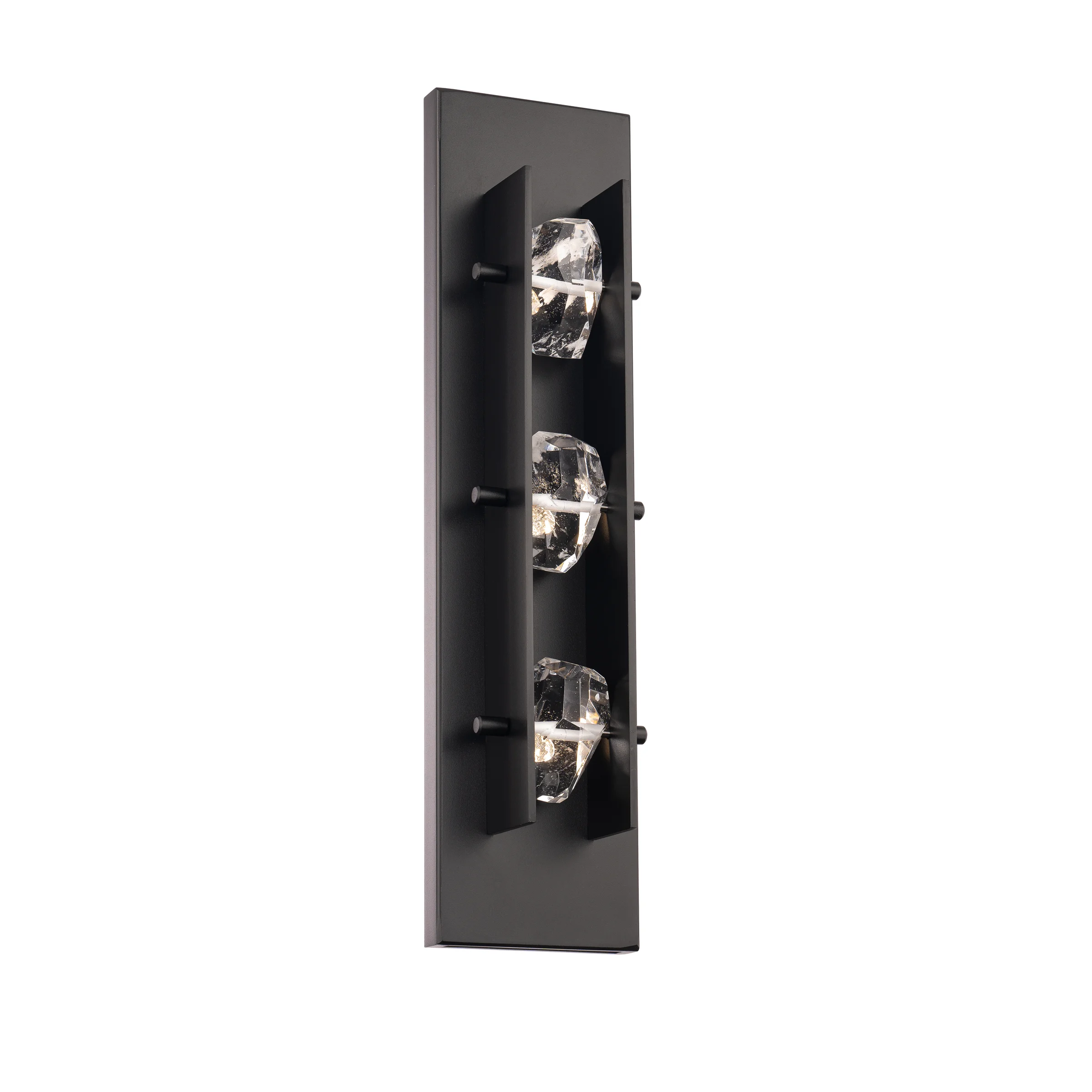 Strata 22" LED Outdoor Wall Sconce in Black with Optic Haze Quartz
