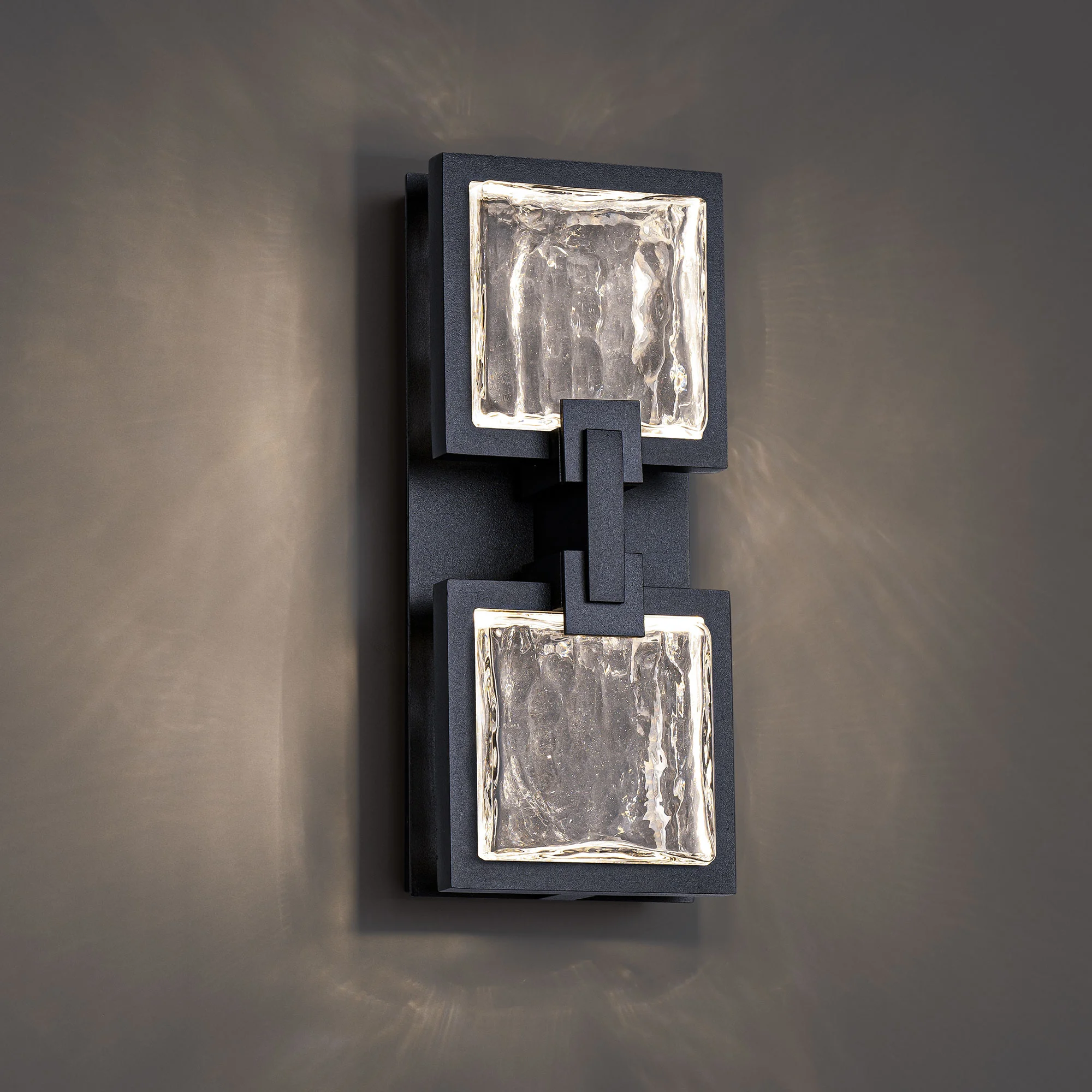 Pop Star 12" LED Outdoor Wall Light in Black with Optic Glass
