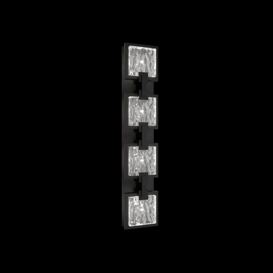 Pop Star 26" LED Outdoor Wall Light in Black with Optic Glass