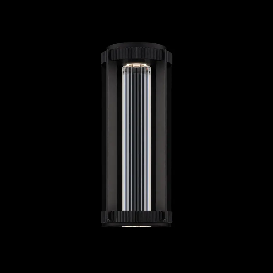 Gainey LED 15" Outdoor Wall Light in Black with Optic Crystal