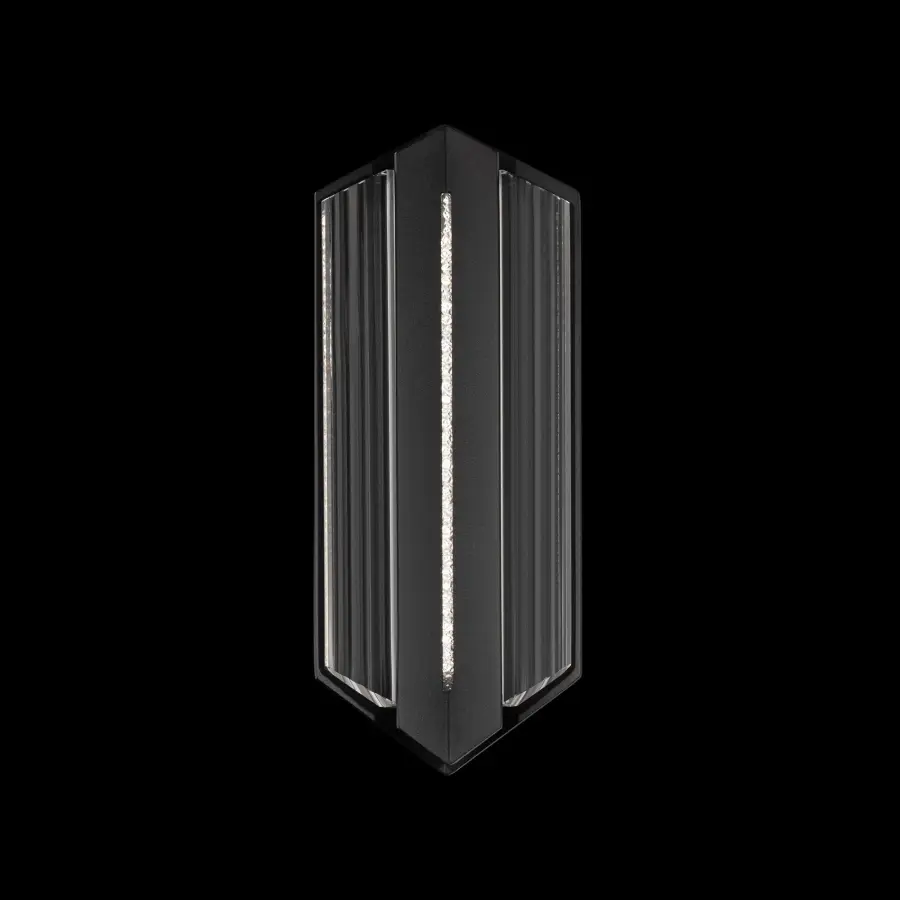 Outlook LED 18" Outdoor Wall Light in Black with Optic Crystal