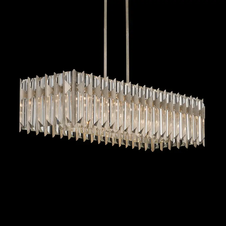 Terina 10-Light Linear Pendant in Heirloom Gold with Clear Optic Crystal