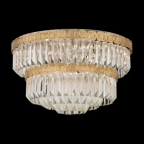 Alina 10-Light Flush Mount in Heirloom Gold with Clear Optic Crystal