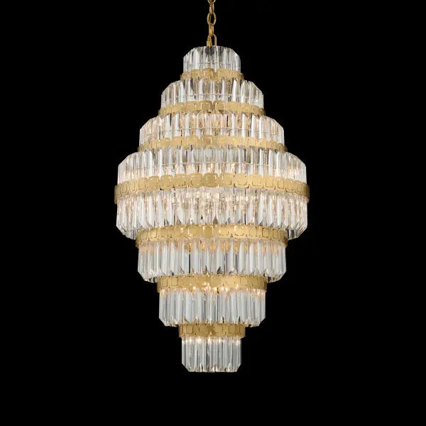 Alina 25-Light Pendant in Heirloom Gold with Clear Optic Crystal