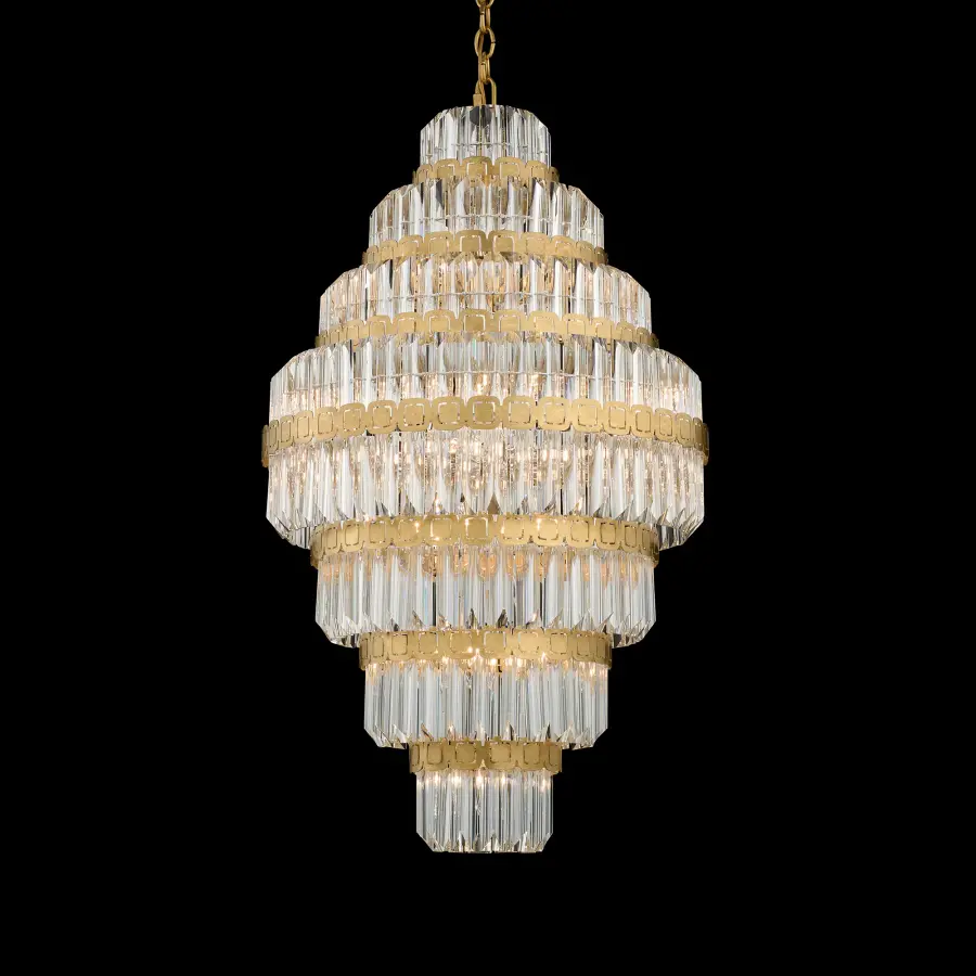 Alina 25-Light Pendant in Heirloom Gold with Clear Optic Crystal