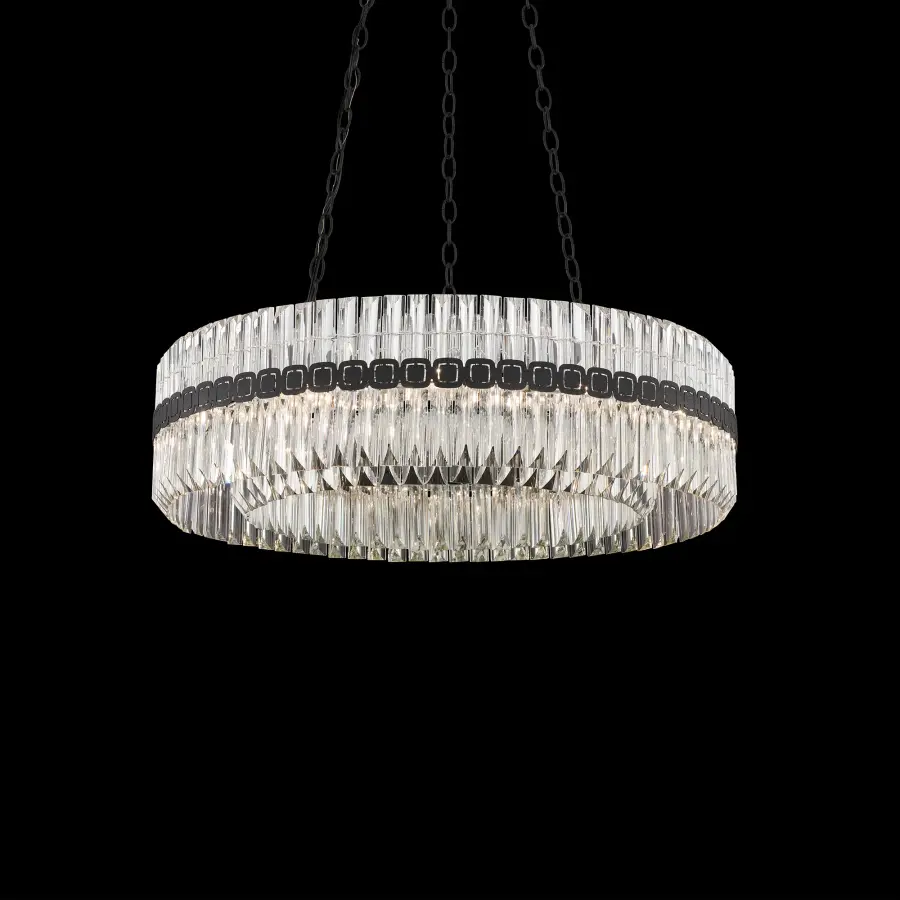 Alina 11-Light Round Pendant in Heirloom Gold with Clear Optic Crystal