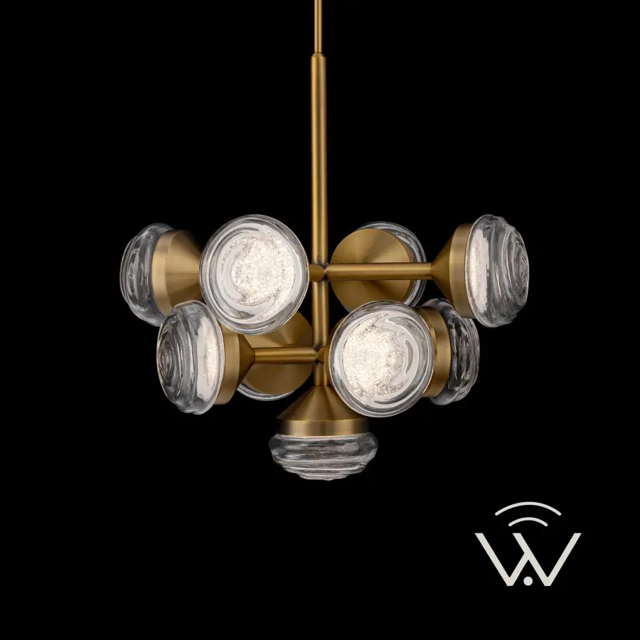 Hestia LED 19" Pendant in Black with Radiance® Crystal Dust