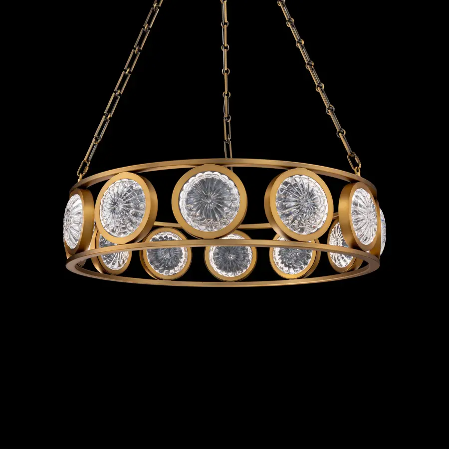 Bangelle LED 34" Pendant in Black with Radiance® Crystal Dust