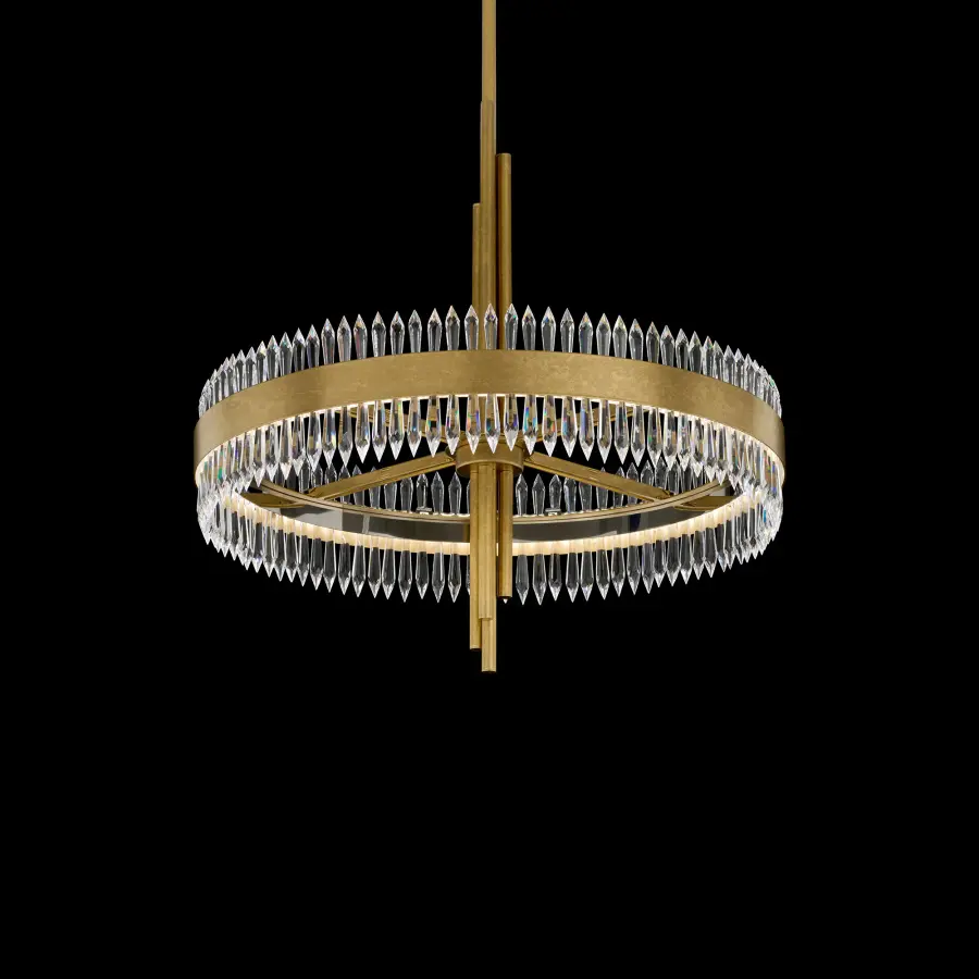 Annaberg 23" LED Pendant in White with Clear Radiance Crystal