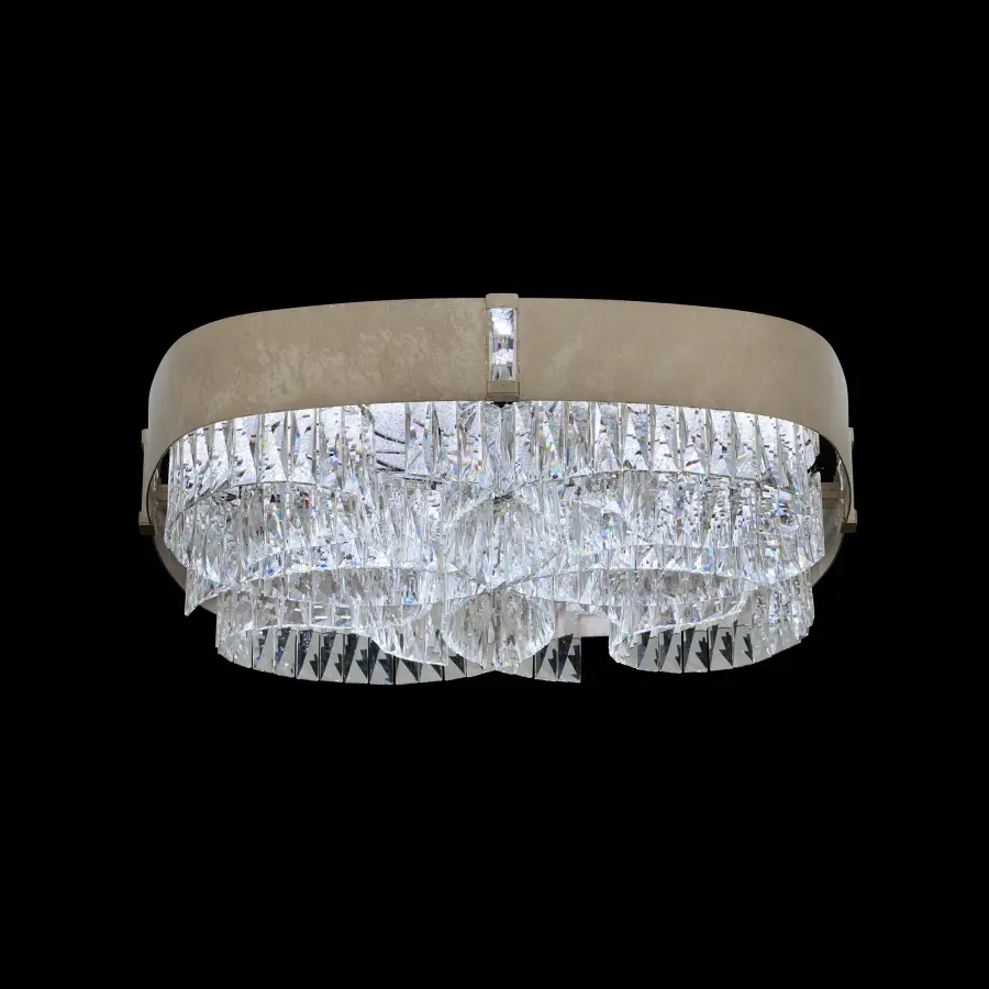 LEDZeppa 24" LED Flush Mount in Heirloom Gold with Clear Radiance Crystal