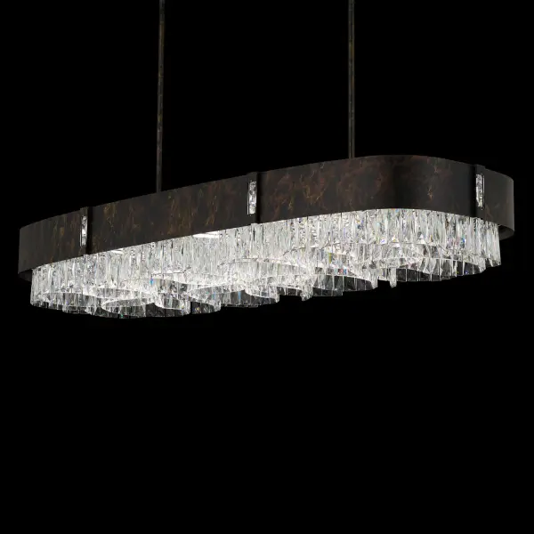LEDZeppa 49" LED Pendant in Heirloom Gold with Clear Radiance Crystal