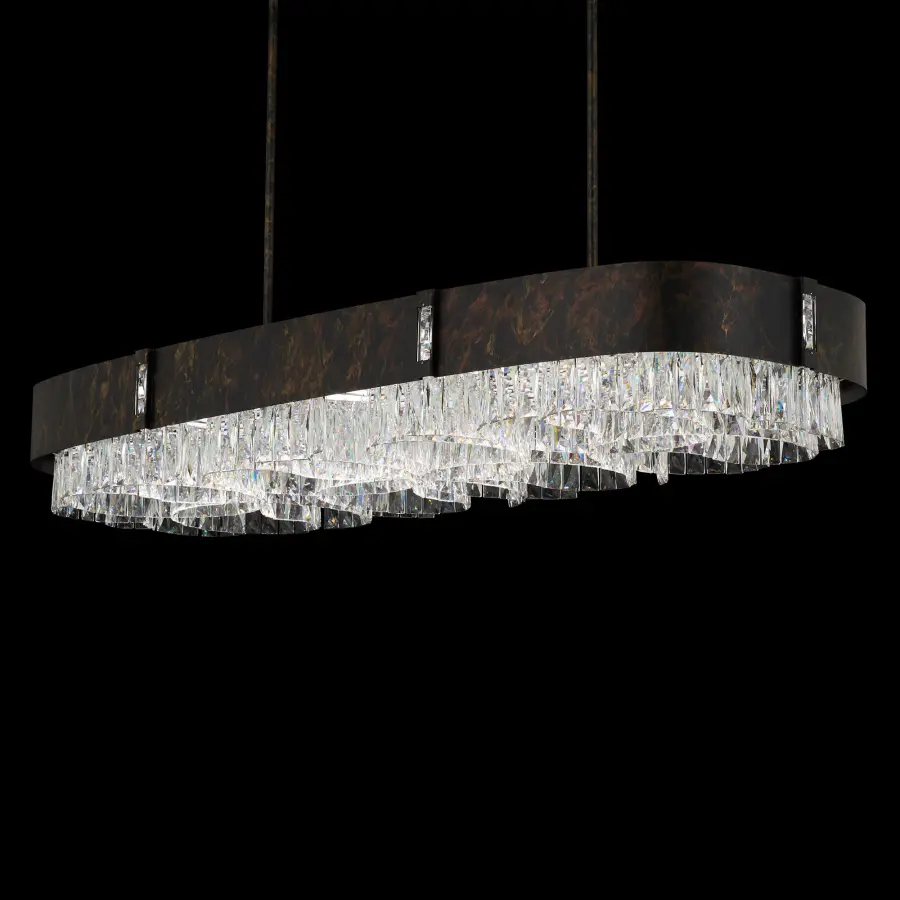 LEDZeppa 49" LED Pendant in Heirloom Gold with Clear Radiance Crystal