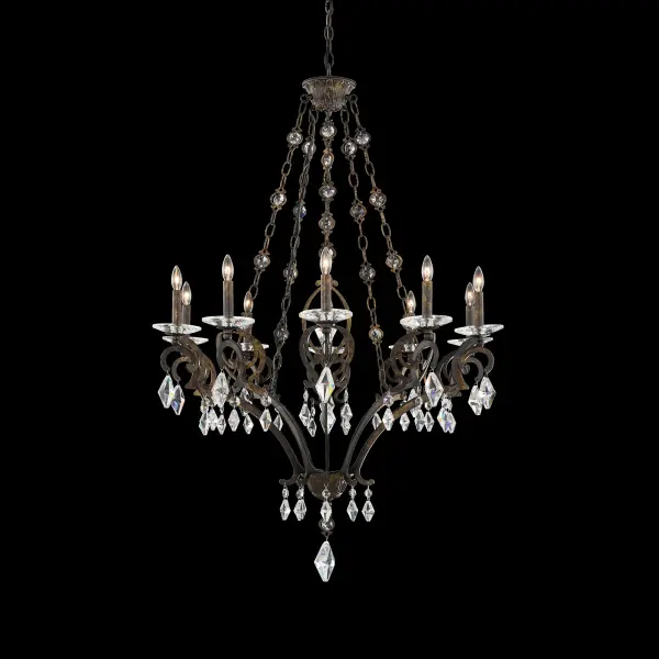 Tamerlaine 10-Light Chandelier in Heirloom Gold