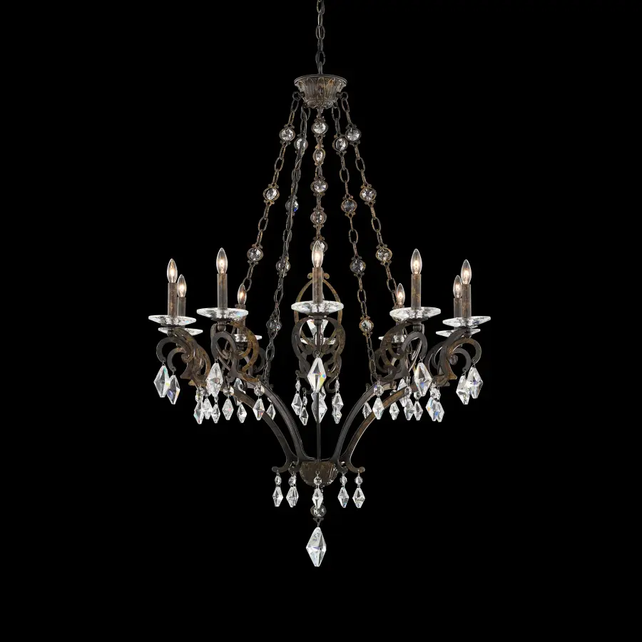 Tamerlaine 10-Light Chandelier in Heirloom Gold