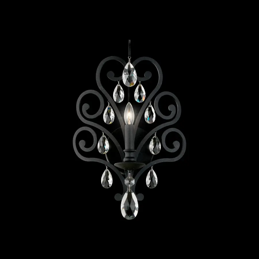 Conclave 1-Light Wall Sconce in Heirloom Gold with Amethyst Crystal