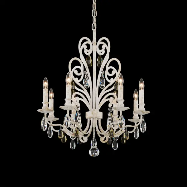 Conclave 8-Light Chandelier in Heirloom Gold with Amethyst Crystal