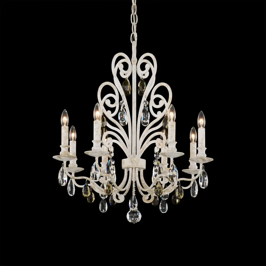 Conclave 8-Light Chandelier in Heirloom Gold with Amethyst Crystal
