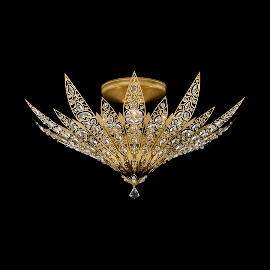 Poetta 5-Light Semi-Flush Mount in Heirloom Gold